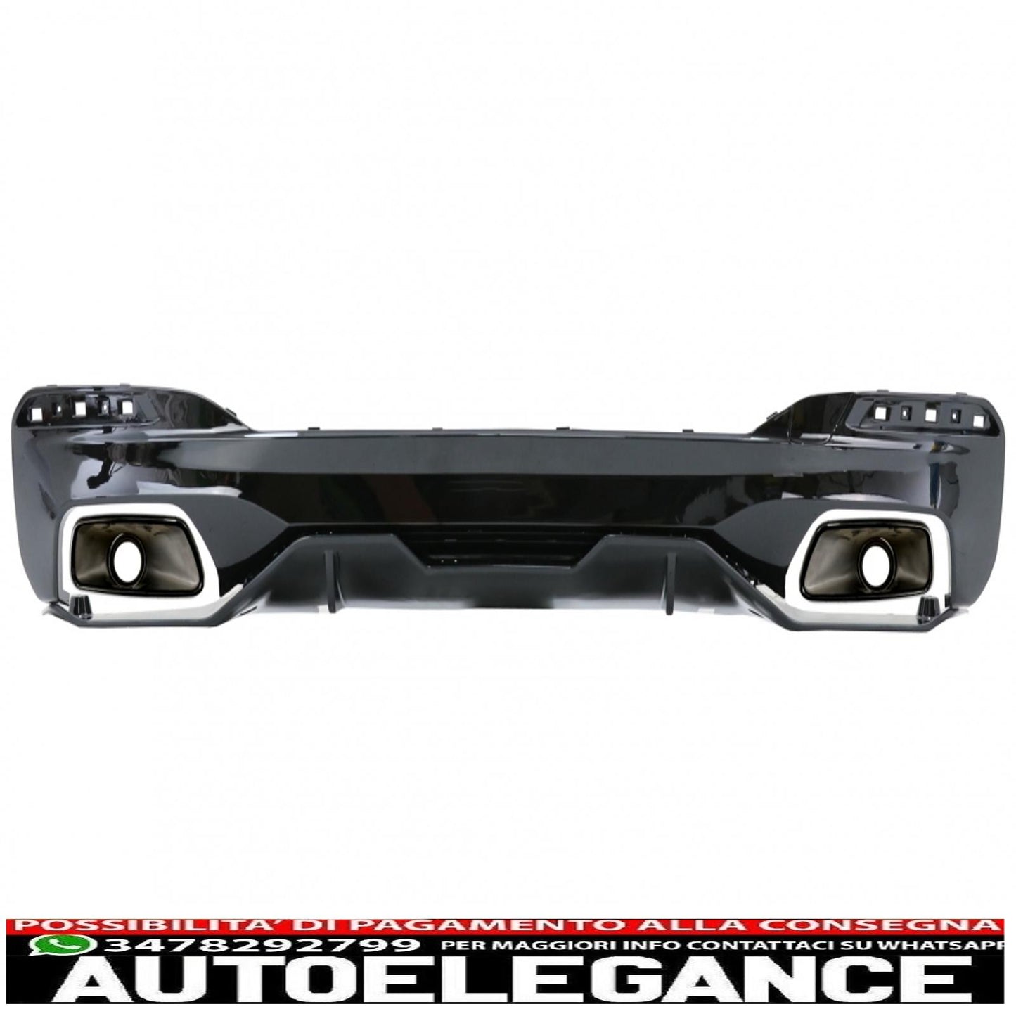 diffusore con terminali di scarico e spoiler per bagagliaio adatto per BMW Serie 5 G30 Limousine (2017-up) 540 m Performance Look nero
