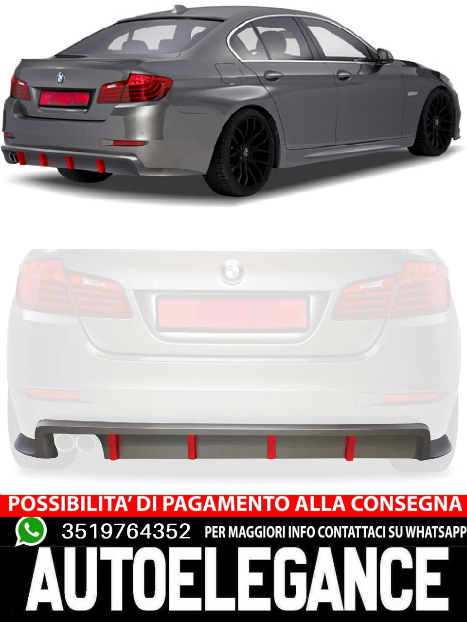 Diffusori posteriore adatto per BMW 5er F10 Limousine