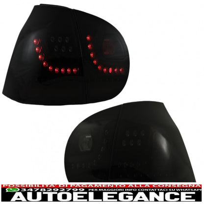 fanali posteriori a led fumé nero luci sequenziali dinamiche con estensione paraurti posteriore e minigonne laterali adatti per vw golf 5 (2004-2007) design urban style r32