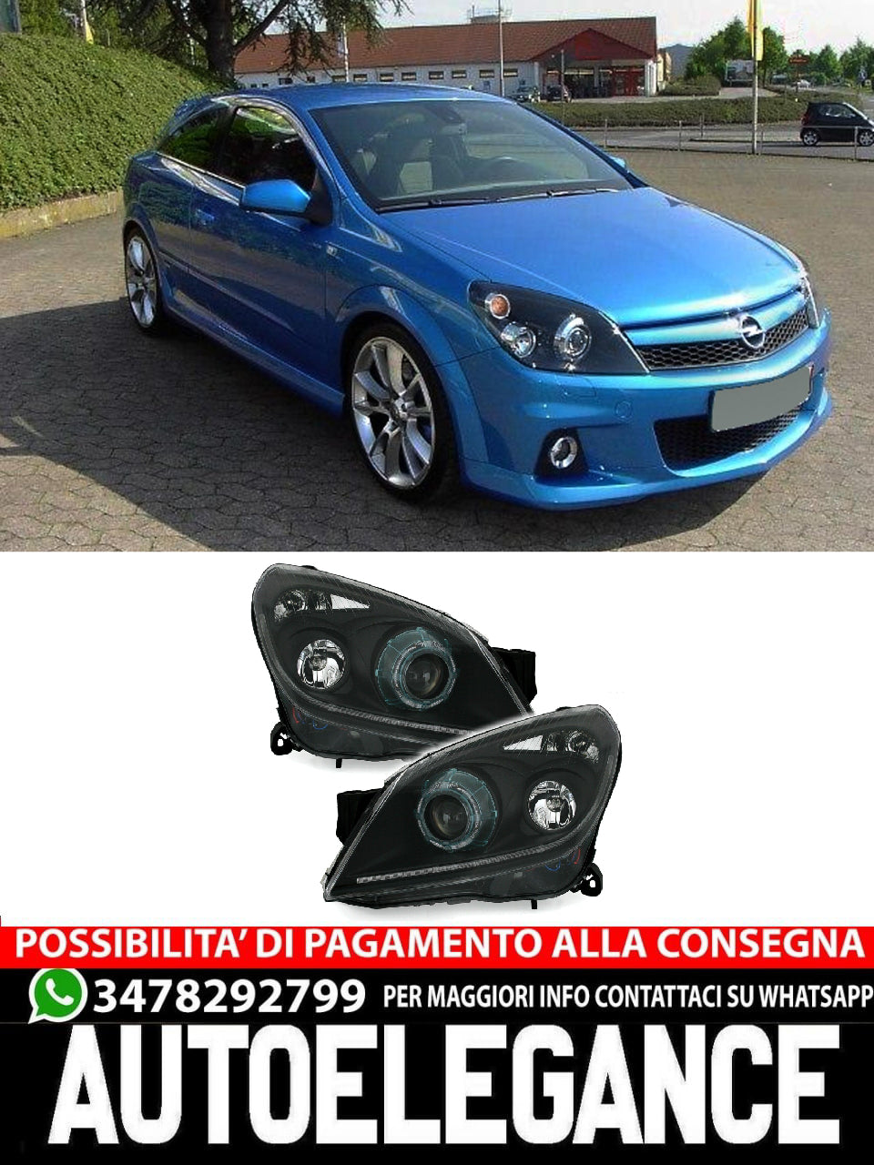 Set di luci posteriori anteriori per Opel Astra H con alogeno EAGLE EYES H9 / H9
