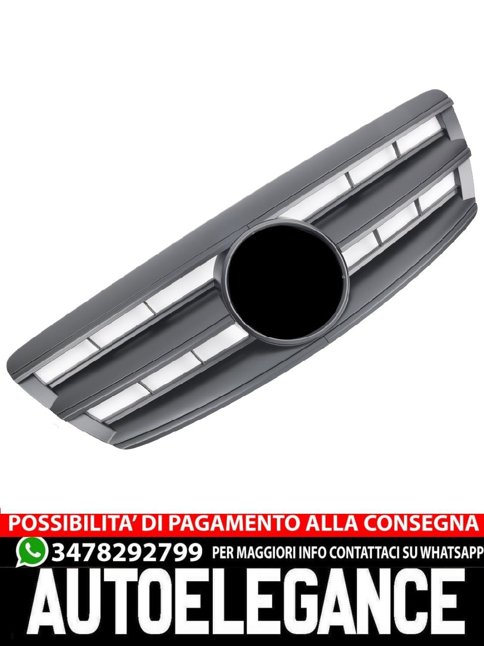 Griglia sportiva per Mercedes W220 S dal 10/2002 nero opaco AMG LOOK