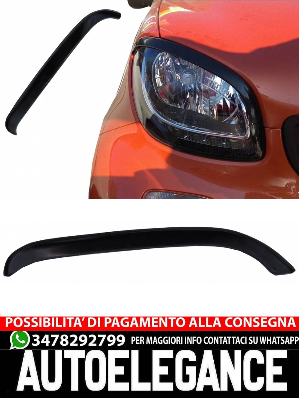 Coprifari Sopracciglia Trim adatto per SMART ForTwo C453 A453 ForFour W453 AUTOELEGANCERICAMBI