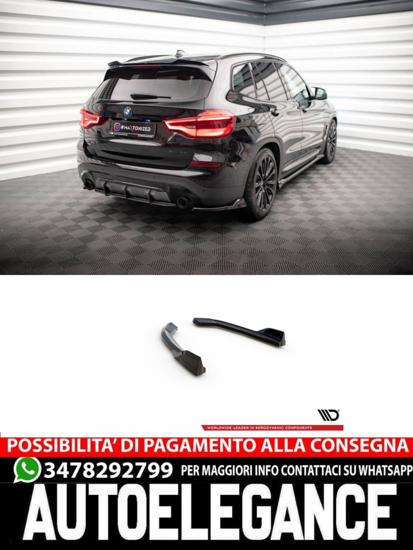 SPLITTER LATERALI POSTERIORI ADATTO PER BMW X3 G01  (2017-2021)