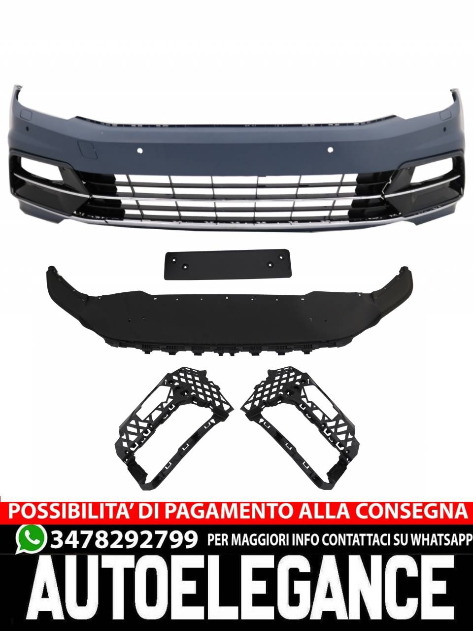 Front, Rear Bumper and Diffuser for VW Passat B8 3G (2015-2018) 