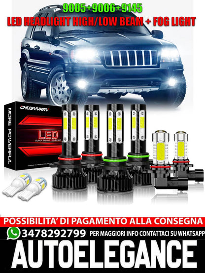 FOR Jeep Grand Cherokee1999-2004-LED Headlights Bulbs Hi/Low Beam Fog Lightsbb 