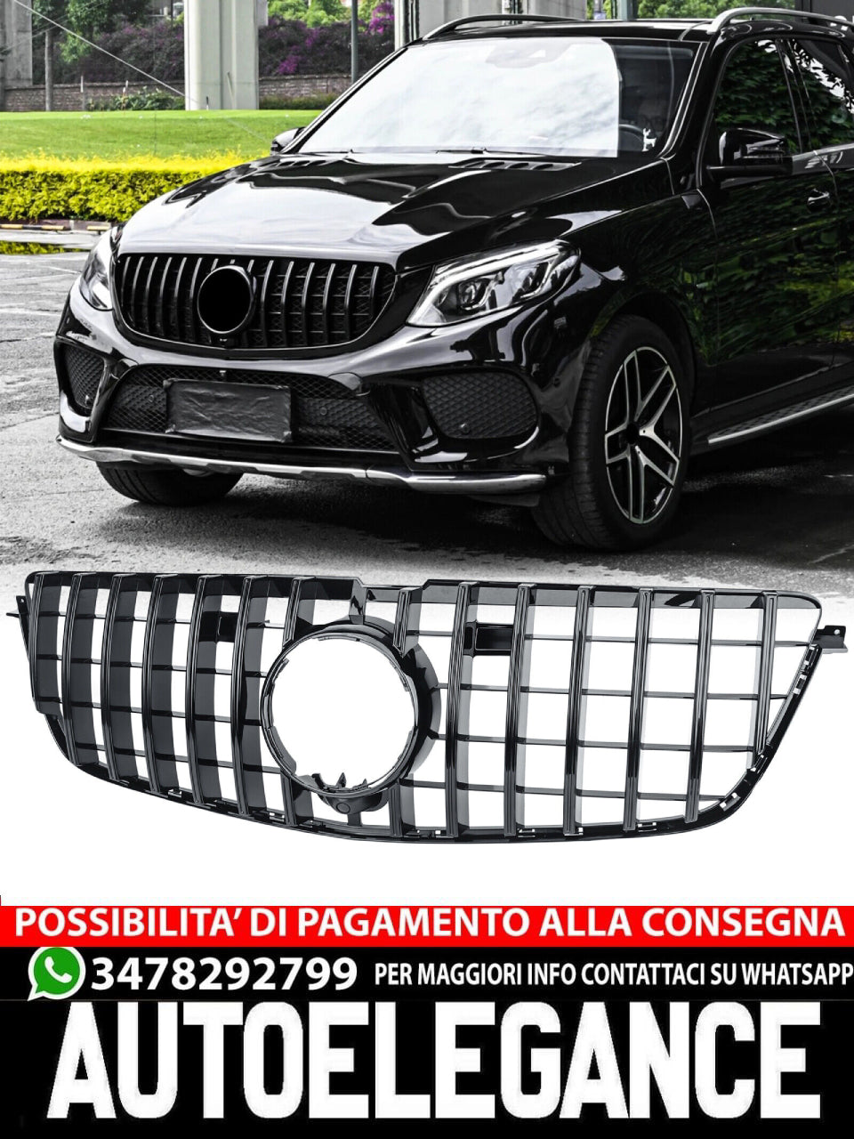 Griglia GT Panamericana adatta per Mercedes Classe GL W166 X166 12-15 nera