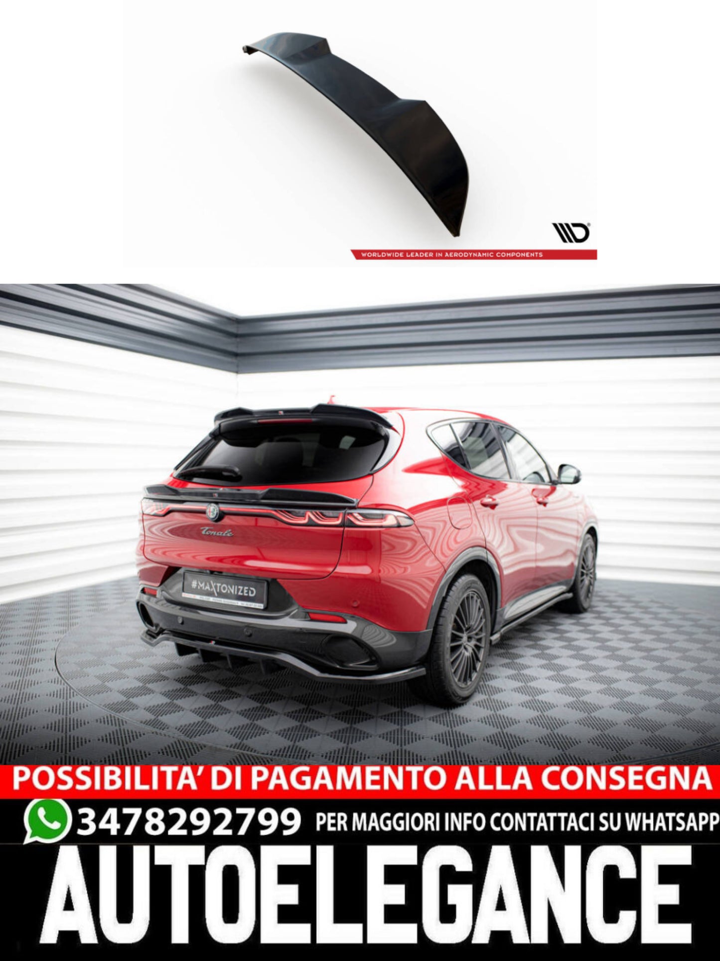 SPOILER cap SUPERIORE adatto per 3D ALFA ROMEO TONALE MK1