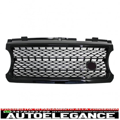 gruppo griglia centrale e prese d'aria laterali adatto per land rover vogue iii l322 (2006-2009) all black autobiography supercharged edition