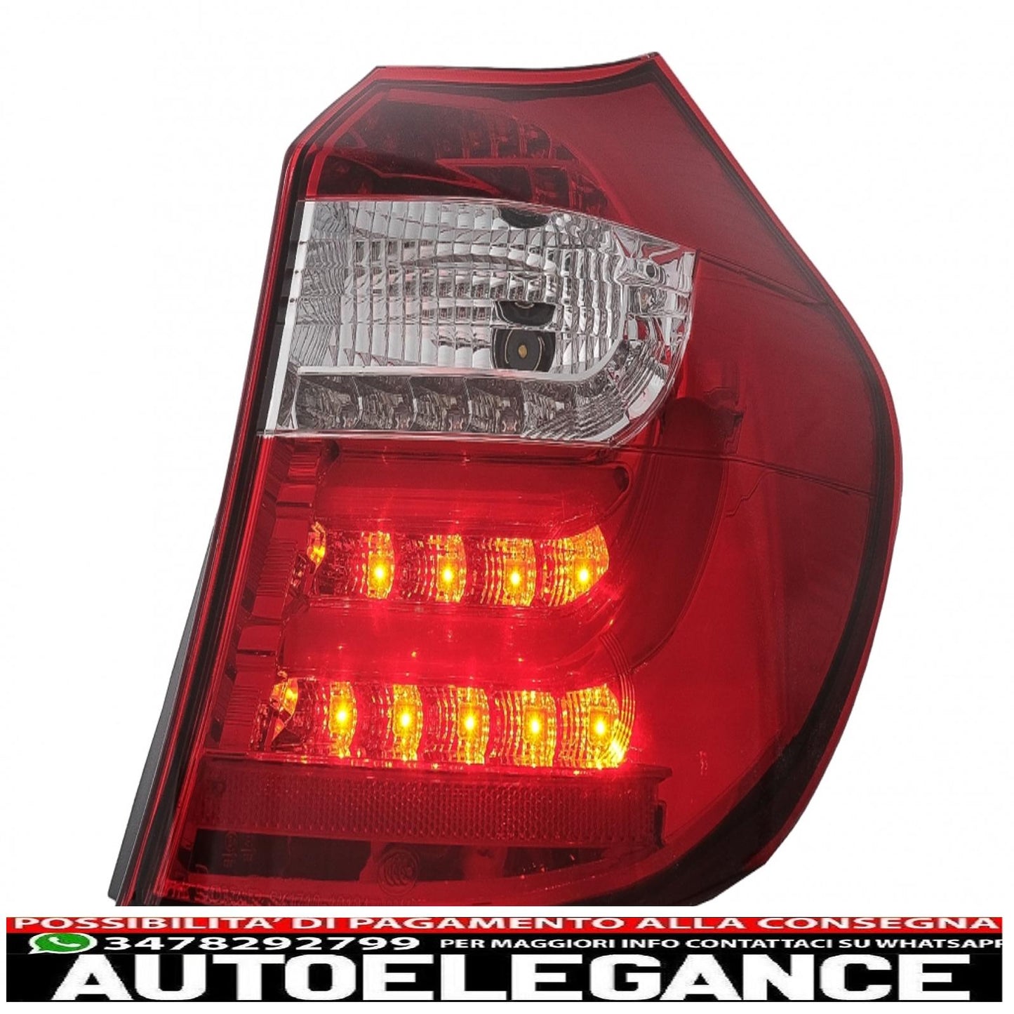 led bar rear lights suitable for bmw 1 series e81 e87 (2004-08.2007) transparent red