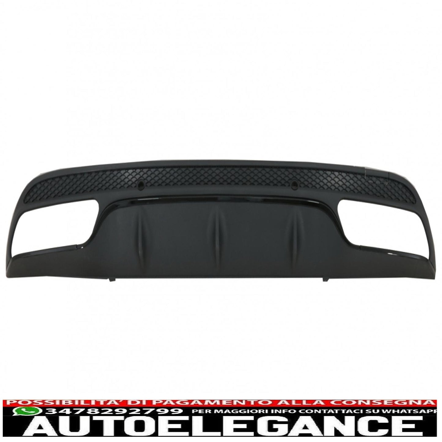 diffusore paraurti posteriore adatto per mercedes classe c w205 s205 (2014-2020) con terminali di scarico design c63 solo per sport pack black edition