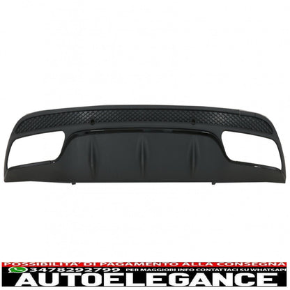 diffusore paraurti posteriore adatto per mercedes classe c w205 s205 (2014-2020) con terminali di scarico design c63 solo per sport pack black edition