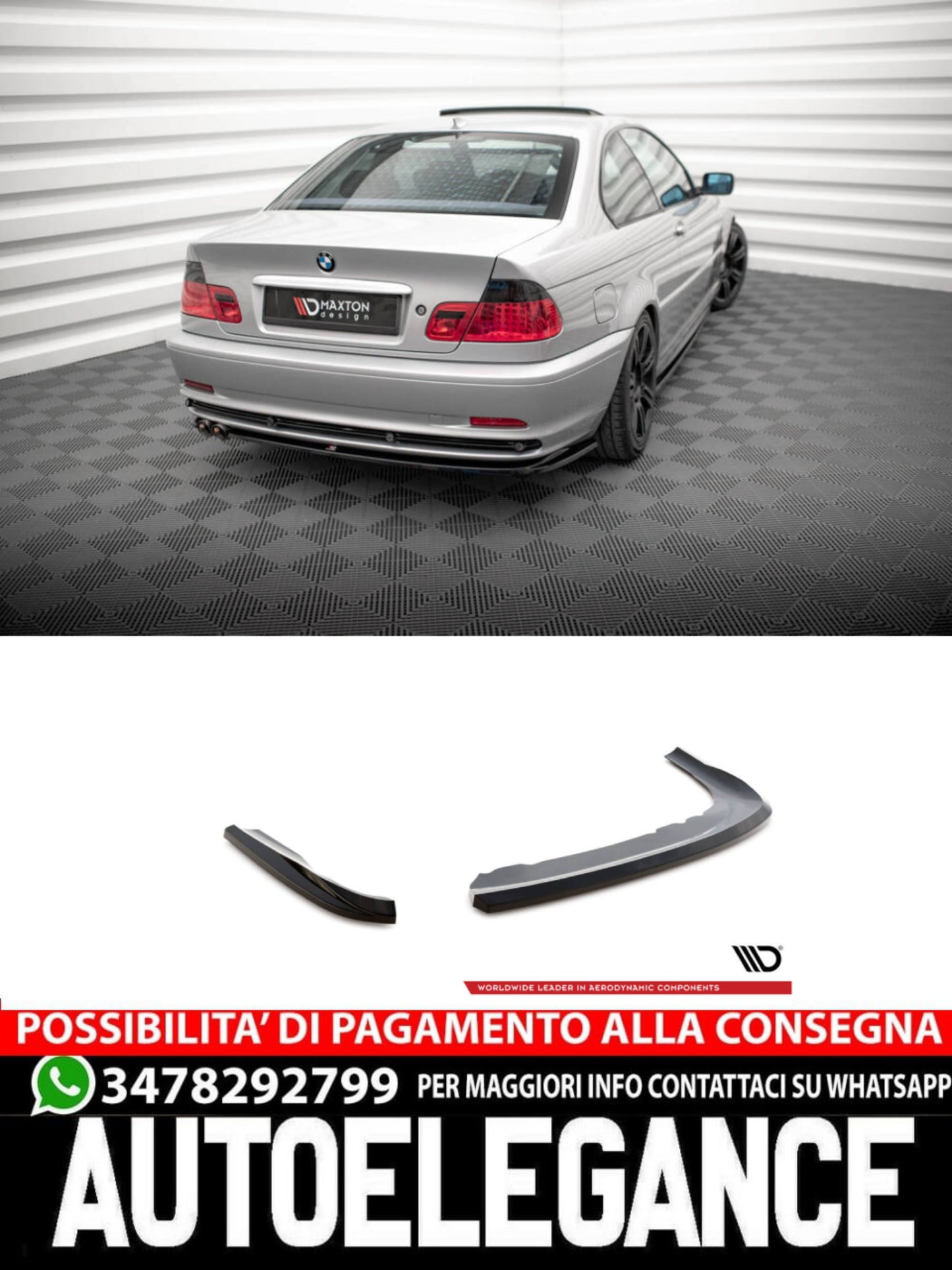 SPLITTER LATERALI POSTERIORI ADATTO PER  BMW 3 COUPE E46  (1998-2003)