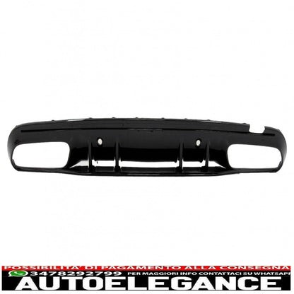 diffusore paraurti posteriore adatto a mercedes classe c w205 s205 (2014-2020) c63s design punte nere solo per amg sport line