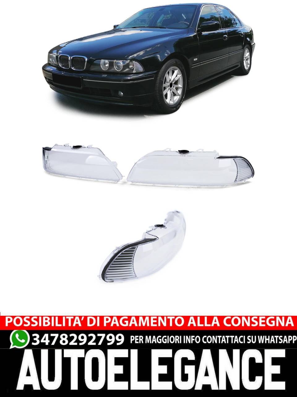 Dischi a dispersione lenti faro pannelli cromati adatti per BMW Serie 5 E39