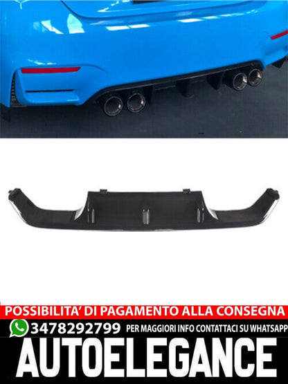 Diffusore posteriore doppio tubo adatto per BMW M3 F80 nero lucido