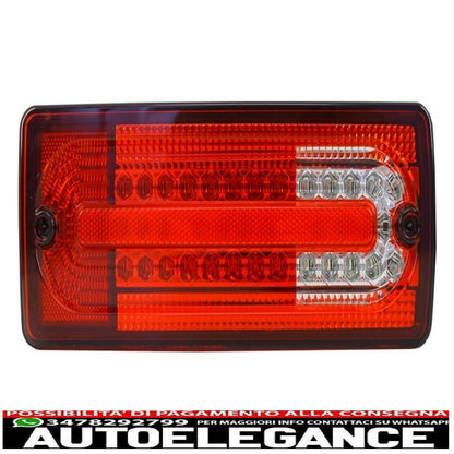 led rear lights suitable for mercedes g class w463 (1989-2015) red transparent