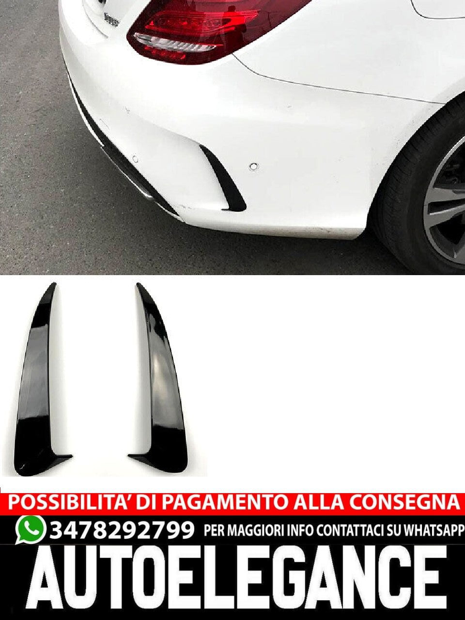 SUITABLE FOR MERCEDES S205 MODEL T AMG OPTIC FLICS AERO FLAPS BLACK 