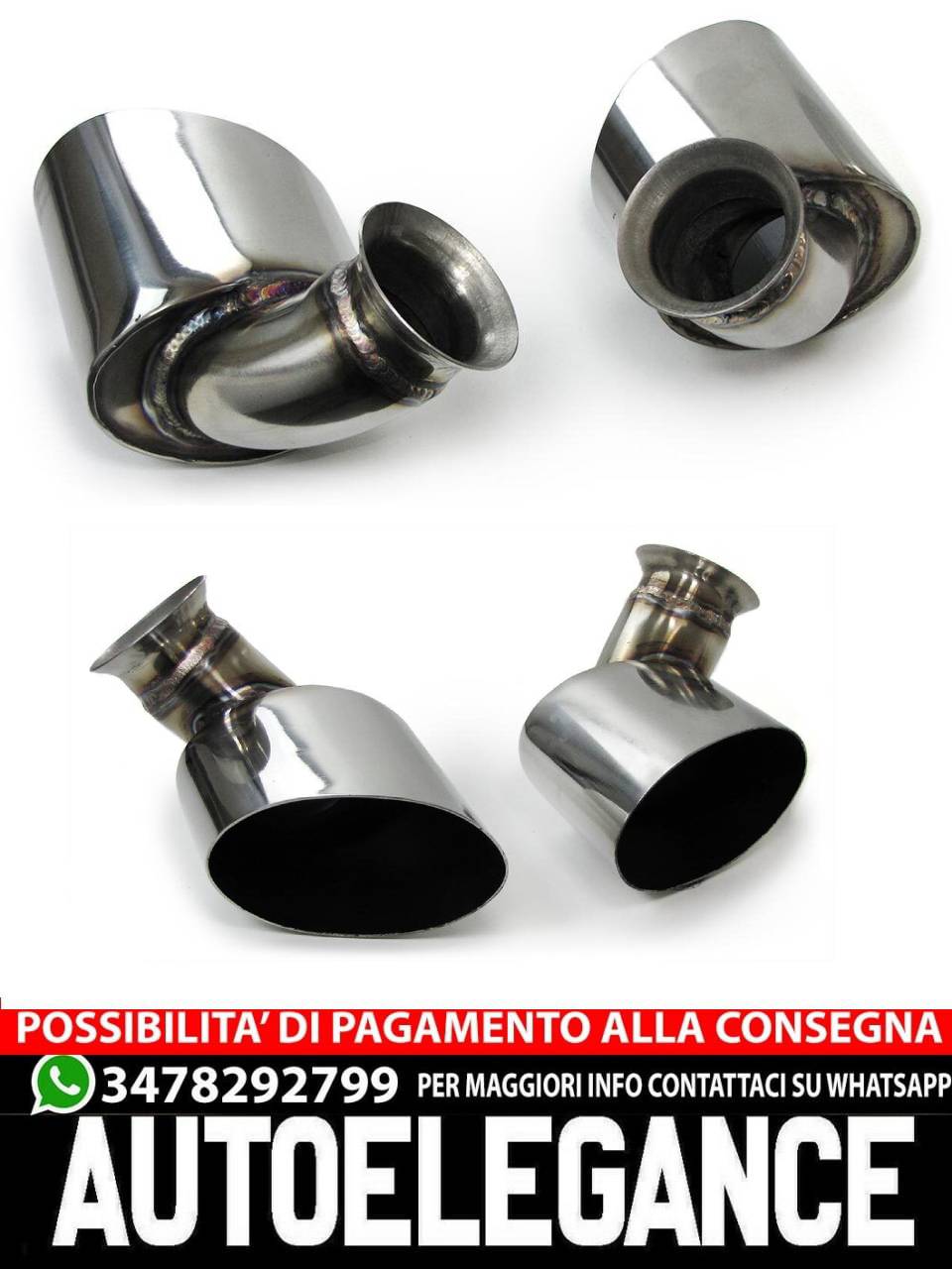 Terminali di scarico in acciaio inox ovale 115*85 mm per Porsche 911 996