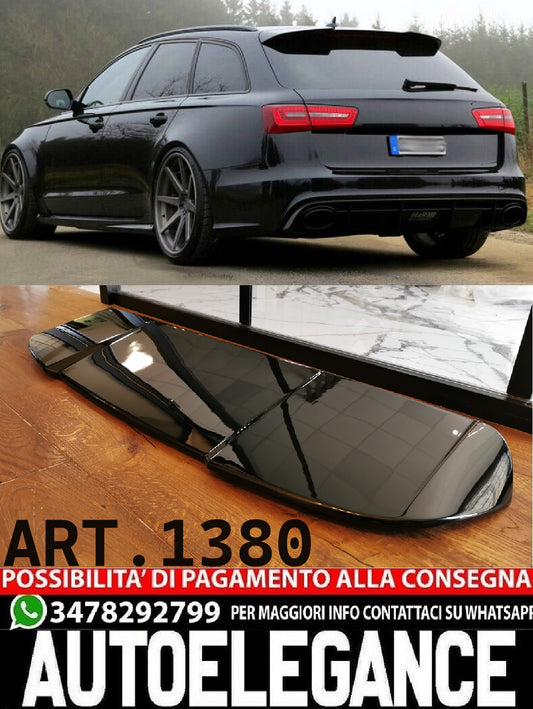 SPOILER TETTO ADATTO PER AUDI A6 C7 AVANT 2011-2018 LOOK RS6 NERO LUCIDO