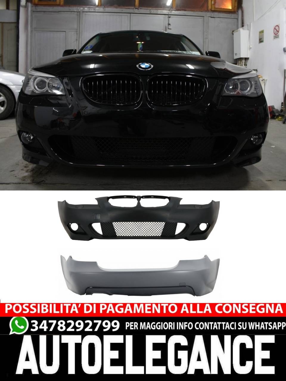 Front bumper and rear bumper suitable for BMW 5 Series E60 (2003-2010) 