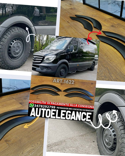 FENDER EXTENSIONS SUITABLE FOR MERCEDES SPRINTER W906 2014-2018 MATT BLACK LOOK