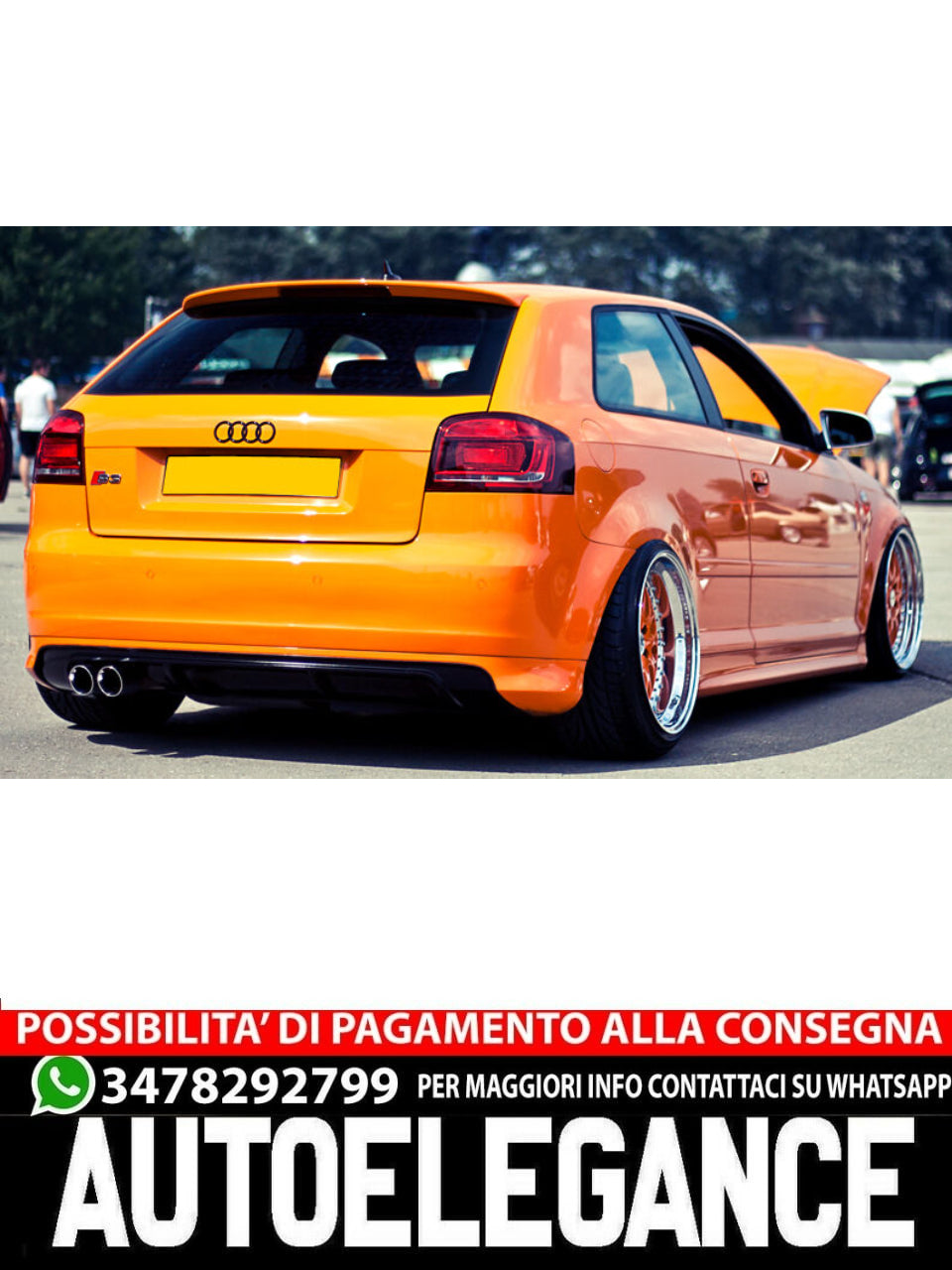 DIFFUSORE ADATTO PER AUDI A3 8P 3 PORTE S3 LOOK 2003-2008