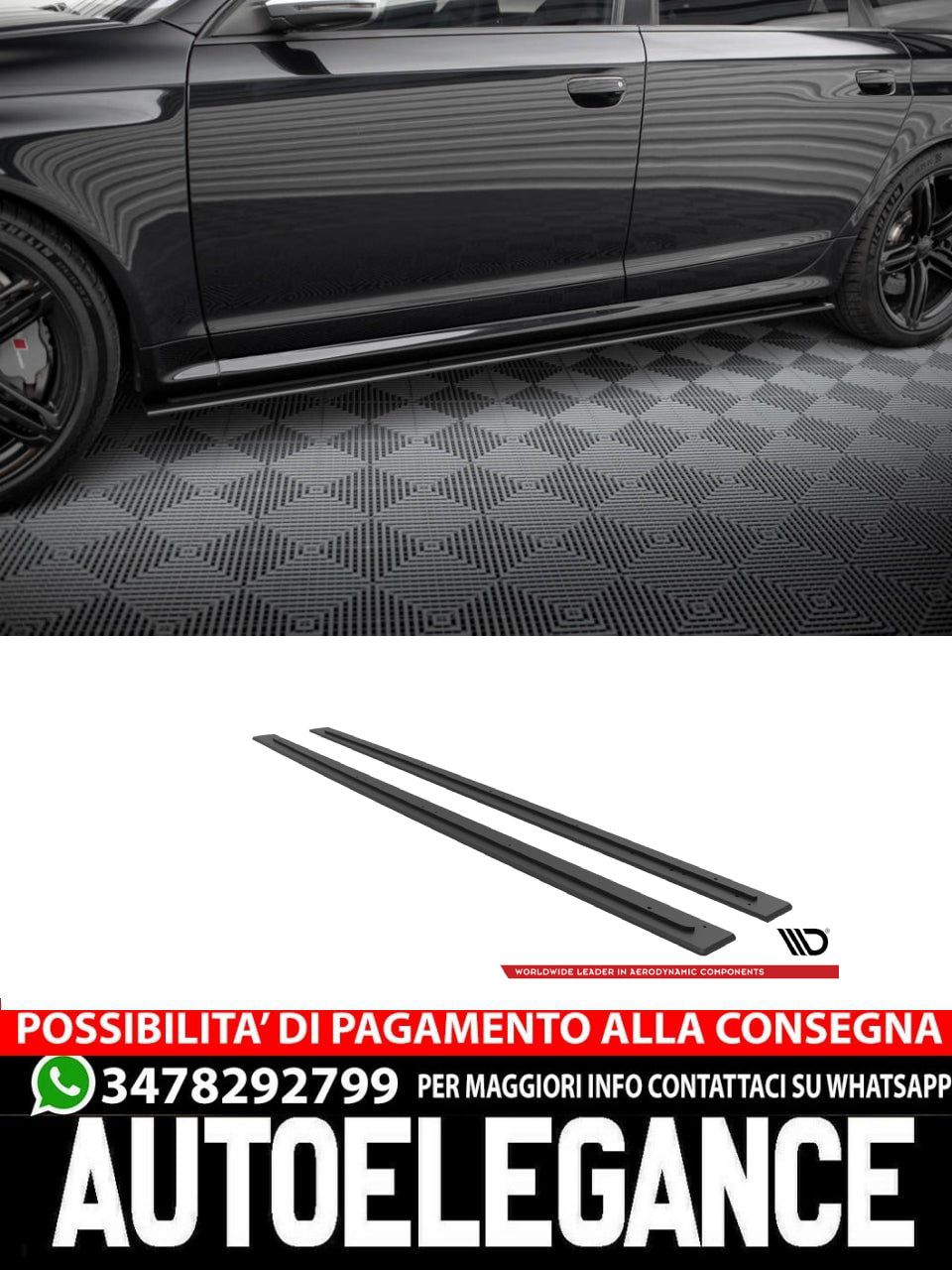 STREET PRO MINIGONNE LATERALI ADATTE PER AUDI RS6 AVANT C6 (2007 - 2010)