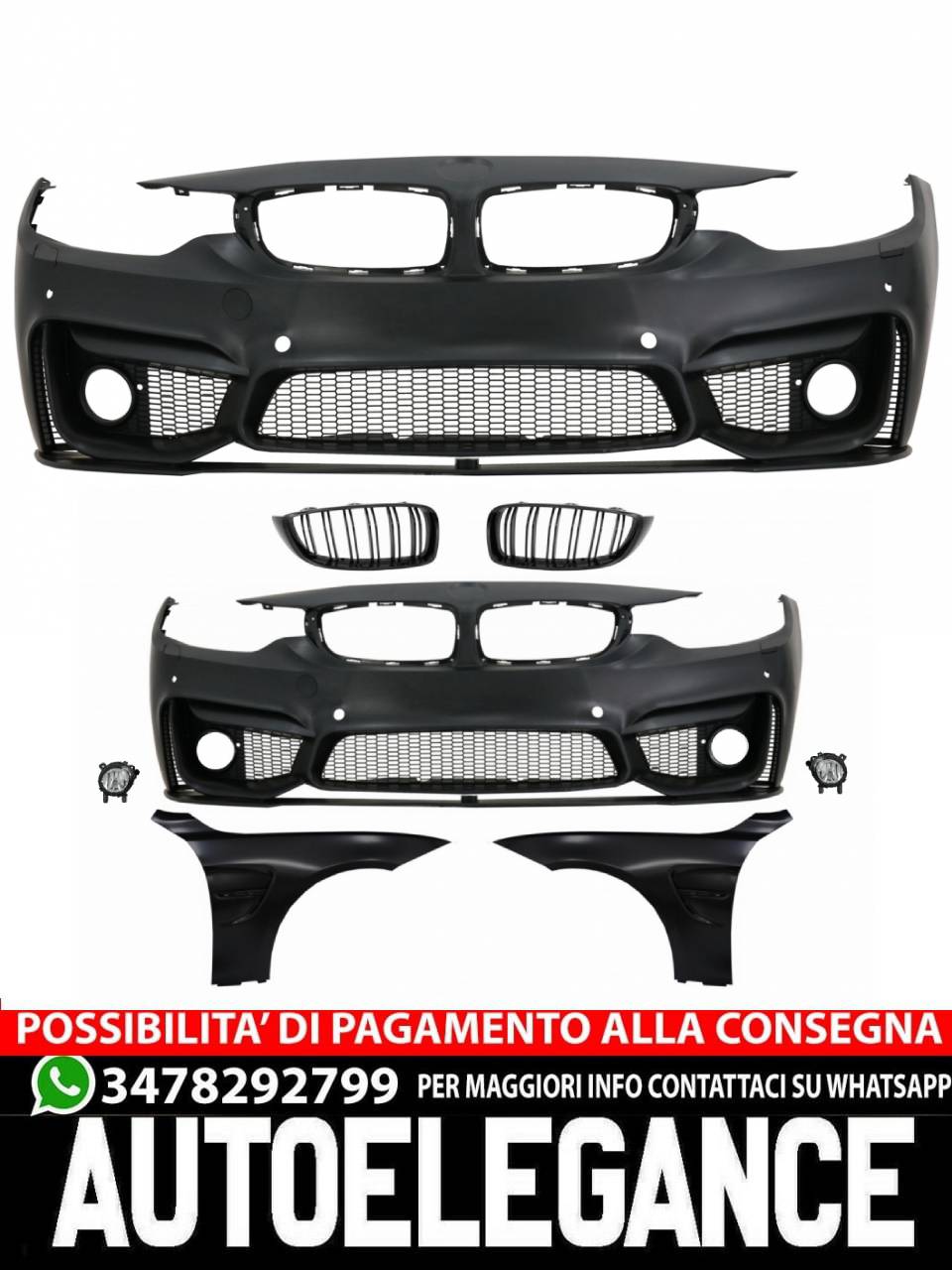 Front bumper with grilles suitable for BMW 4 Series F32 Coupe F33 Cabrio F36 