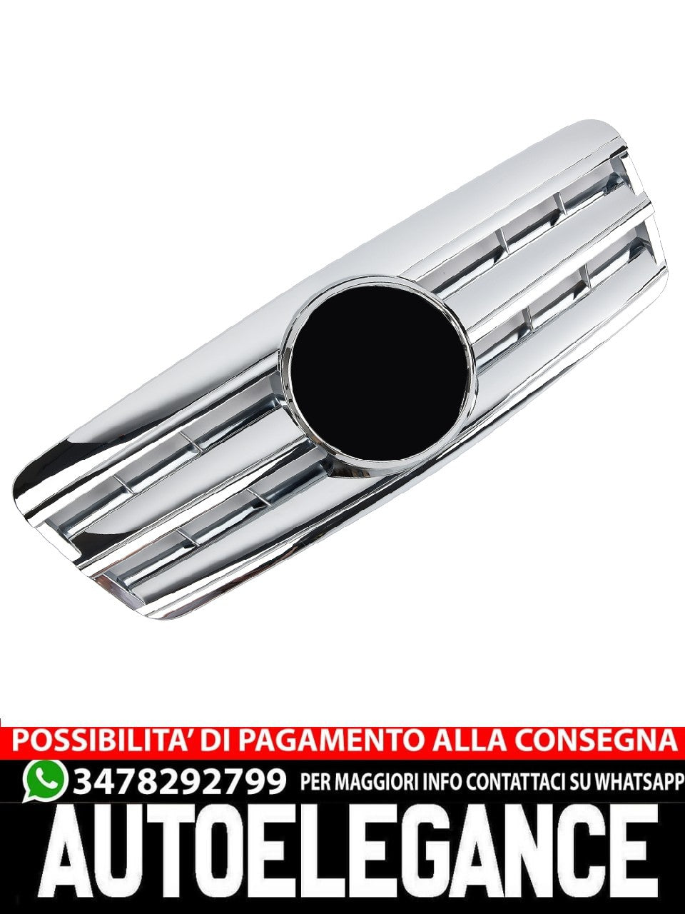 GRIGLIA RADIATORE SPORTIVA GRIGLIA CROMATA ADATTA PER MERCEDES CLASSE W208 CLK