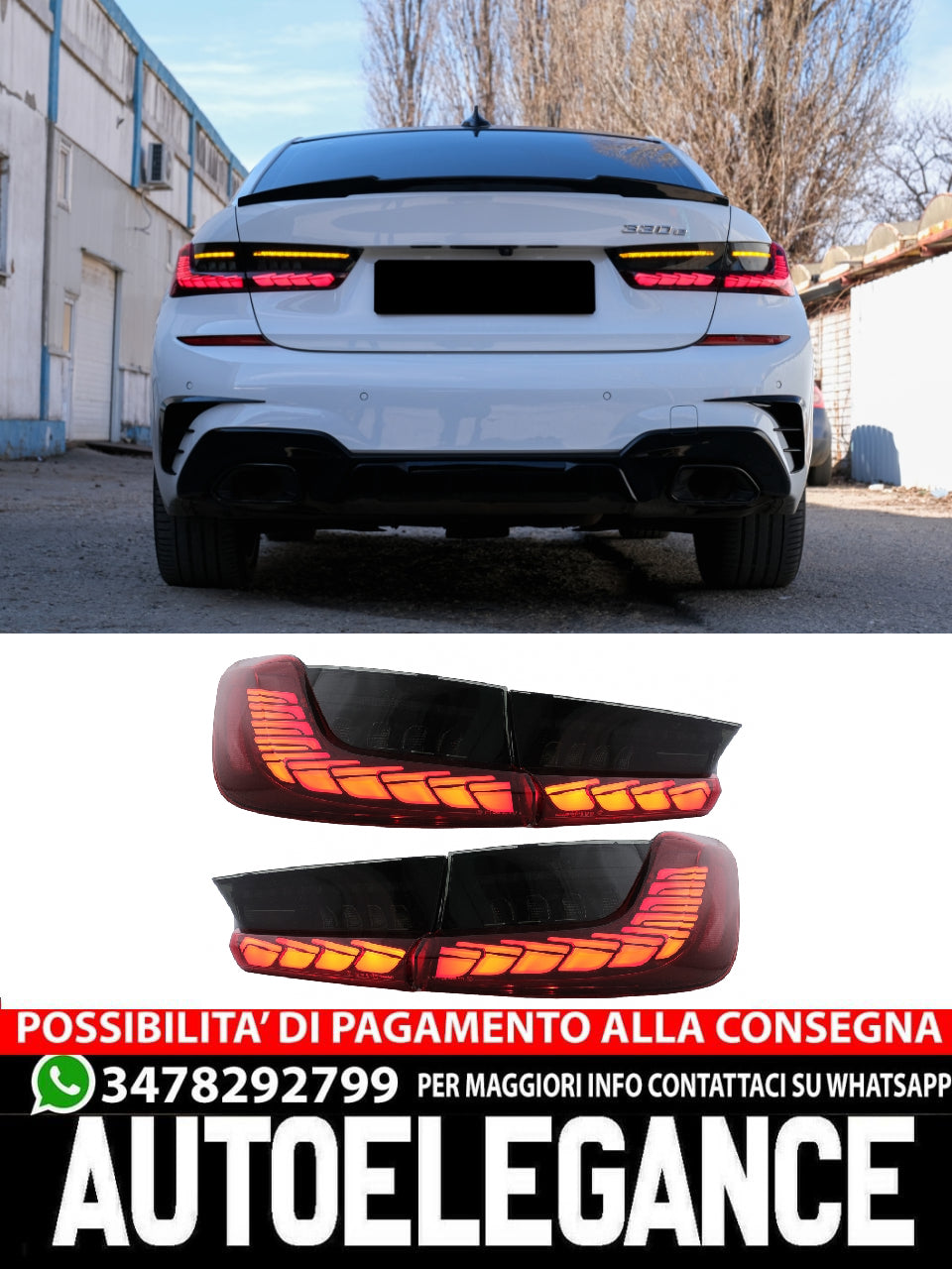 Fanali posteriori Full LED adatti per BMW Serie 3 G20 G28 M3 G80 Berlina 18-22