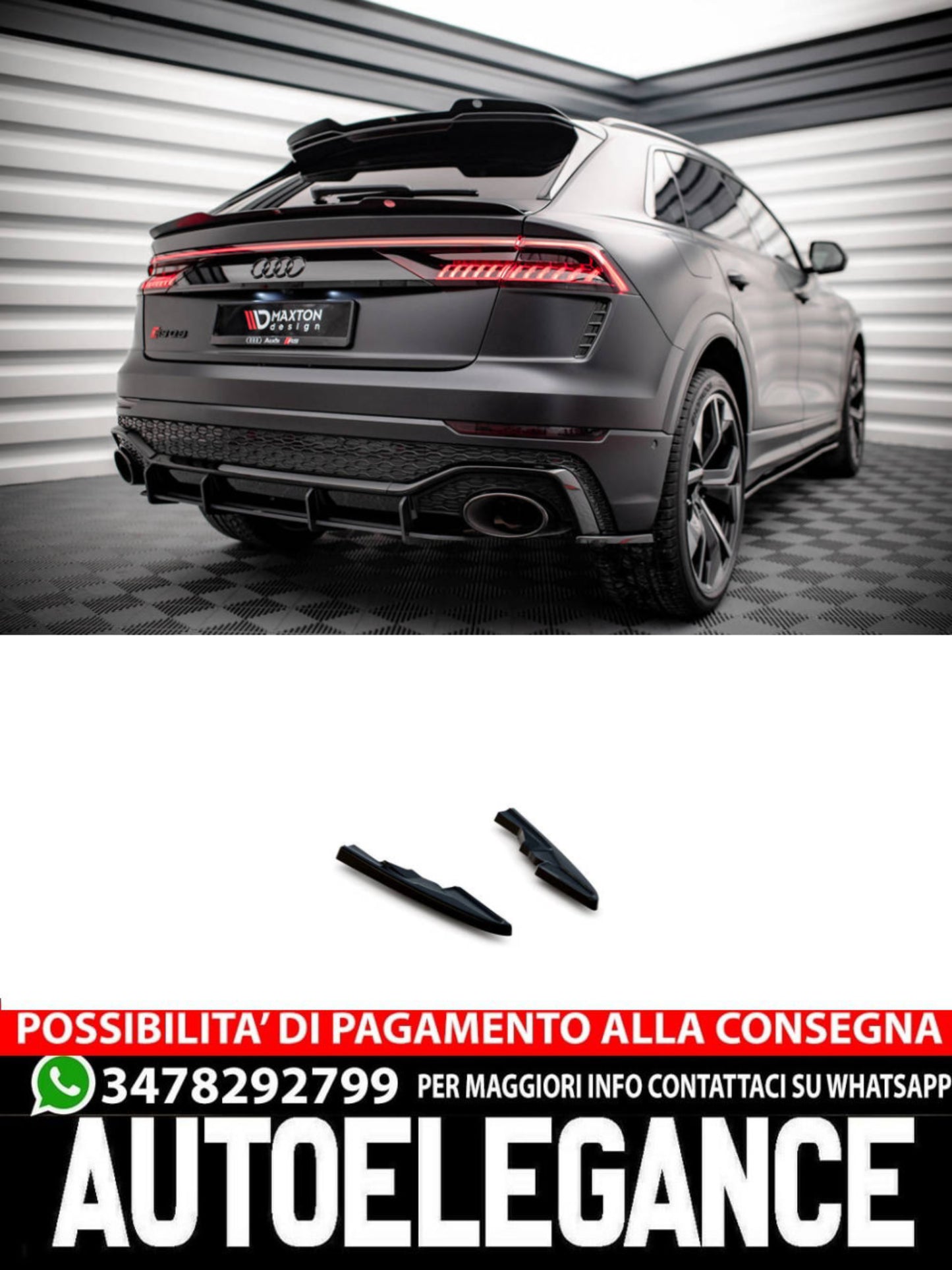 SPLITTER LATERALI POSTERIORI ADATTO PER AUDI RSQ8 MK1  (2019 - )