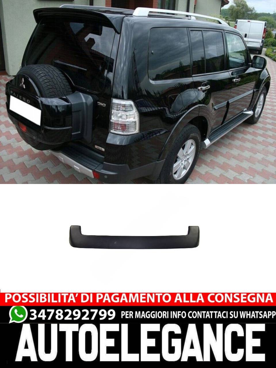 SPOILER POSTERIORE PARAFANGO per MITSUBISHI PAJERO 2006-2015