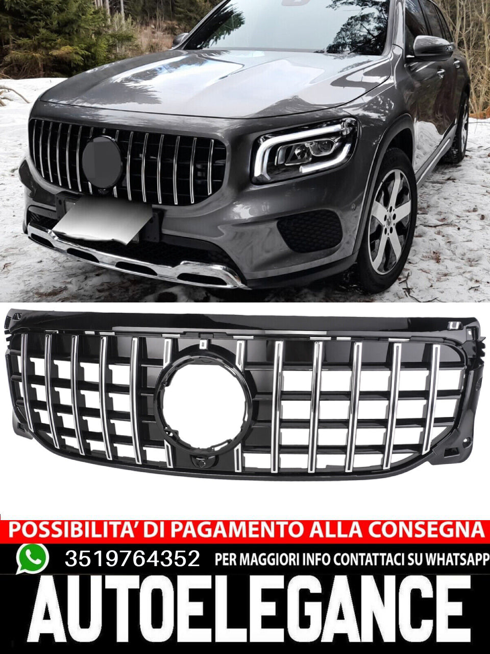 Griglia GT Panamericana sport Mercedes Classe GLB X247 2020 SILVER NERO