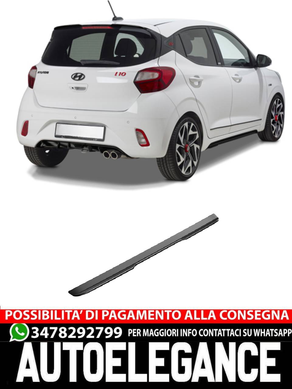 ALETTONE POSTERIORE adattato a Hyundai i10