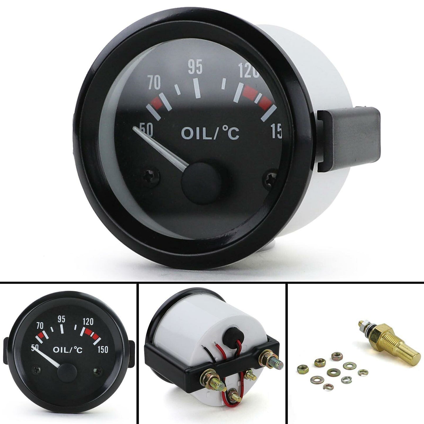 Additional instrument oil temperature indicator 52mm youngtimer classic black