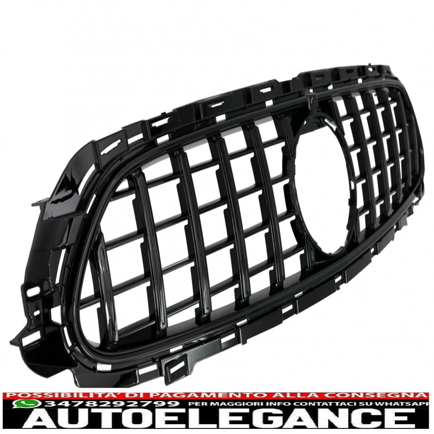 center grille suitable for mercedes e class facelift w213 s213 c238 a238 sport line (2020-up) gt-r design panamericana black