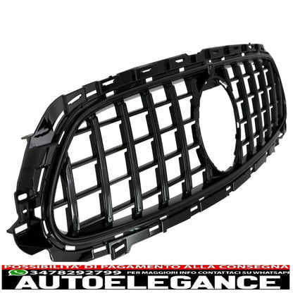 center grille suitable for mercedes e class facelift w213 s213 c238 a238 sport line (2020-up) gt-r design panamericana black