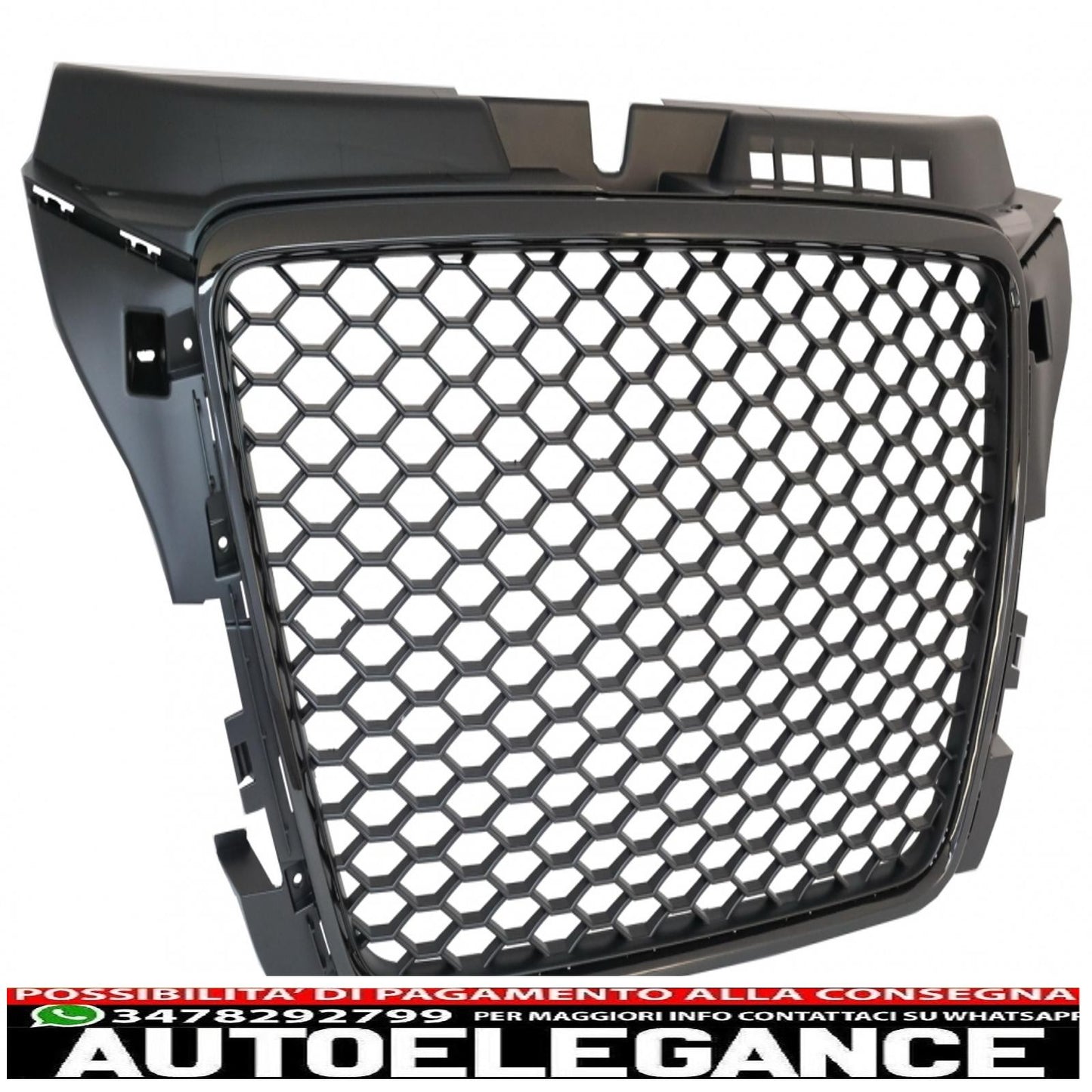 griglia anteriore senza badge adatta per audi a3 8p facelift (2007-2012) rs design piano black