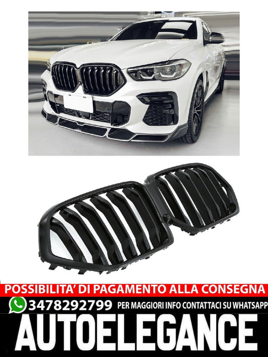 ADATTO PER BMW X6 G06 GRIGLIA DEL RADIATORE NERO LUCIDO AUTOELEGANCERICAMBI