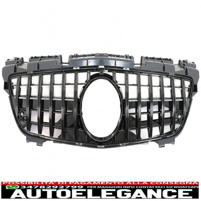 griglia anteriore con rete inferiore adatta per mercedes classe slk r172 (2011-2015) gt-r design panamericana nero