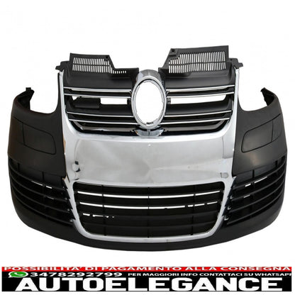 paraurti anteriore adatto per vw golf v 5 (2003-2007) minigonne laterali griglia cromata look r32