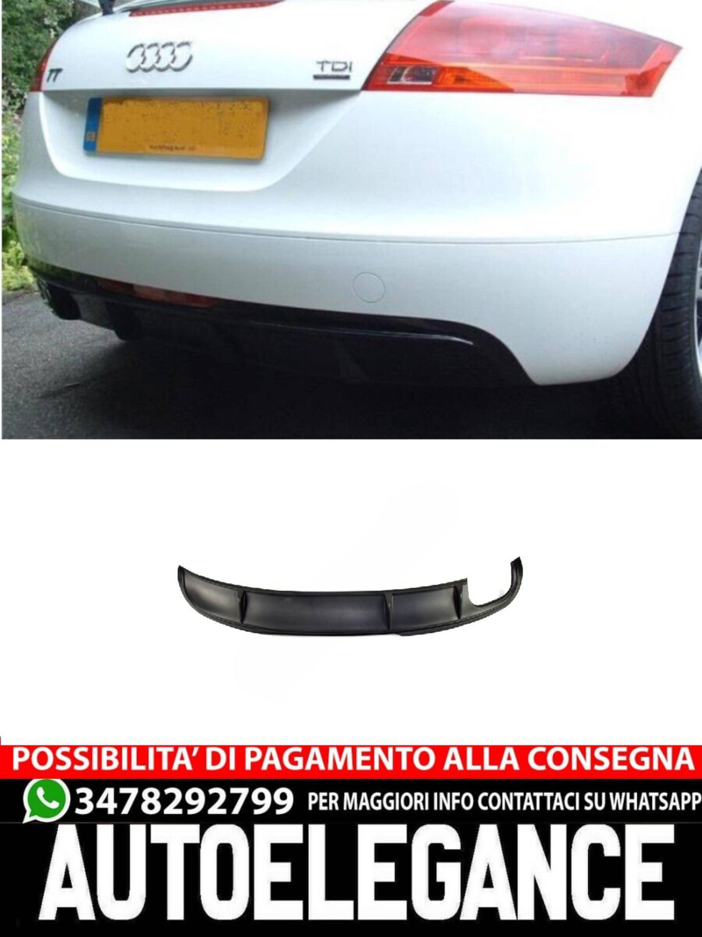 DIFFUSORE adatto per Audi TT 8J Coupé Cabrio 2006-2014