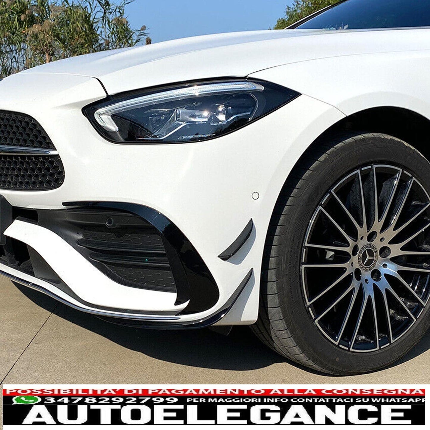adatto per mercedes w206 s206 c amg line anteriore aero flaps pacchetto spoiler-mostra il titolo originaletesto originalepasst für mercedes w206 s206 c amg line front aero flaps spoiler paket AUTOELEGANCERICAMBI