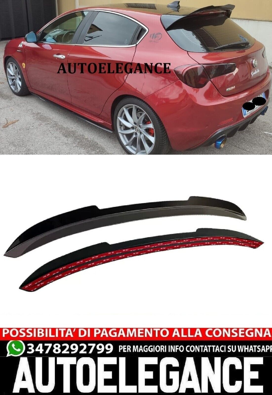 Additional rear spoiler suitable for Alfa Romeo Giulietta sporty look