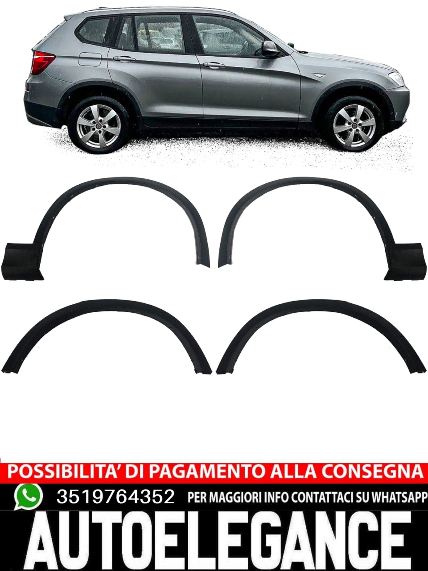 Set di parafanghi passaruota adatto per BMW X3 F25 10-17