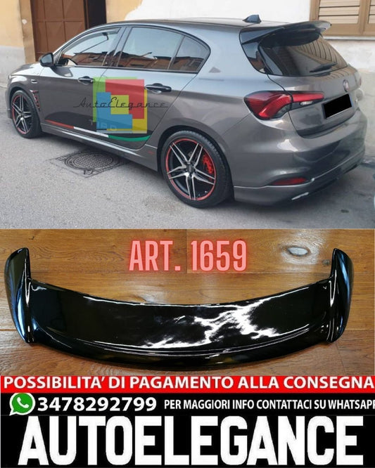 ROOF SPOILER SUITABLE FOR FIAT TIPO 2015+ HATCHBACK SPORTY GLOSSY BLACK LOOK