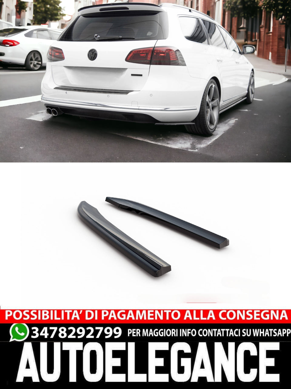 REAR SIDE SPLITTER VOLKSWAGEN PASSAT VARIANT B7 