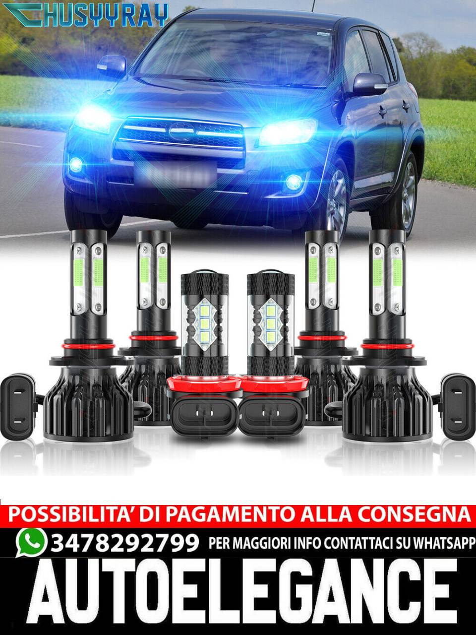 Per Toyota RAV4 2006-2012 Kit di lampadine fendinebbia per fari a LED combo 8000K Ice Blue