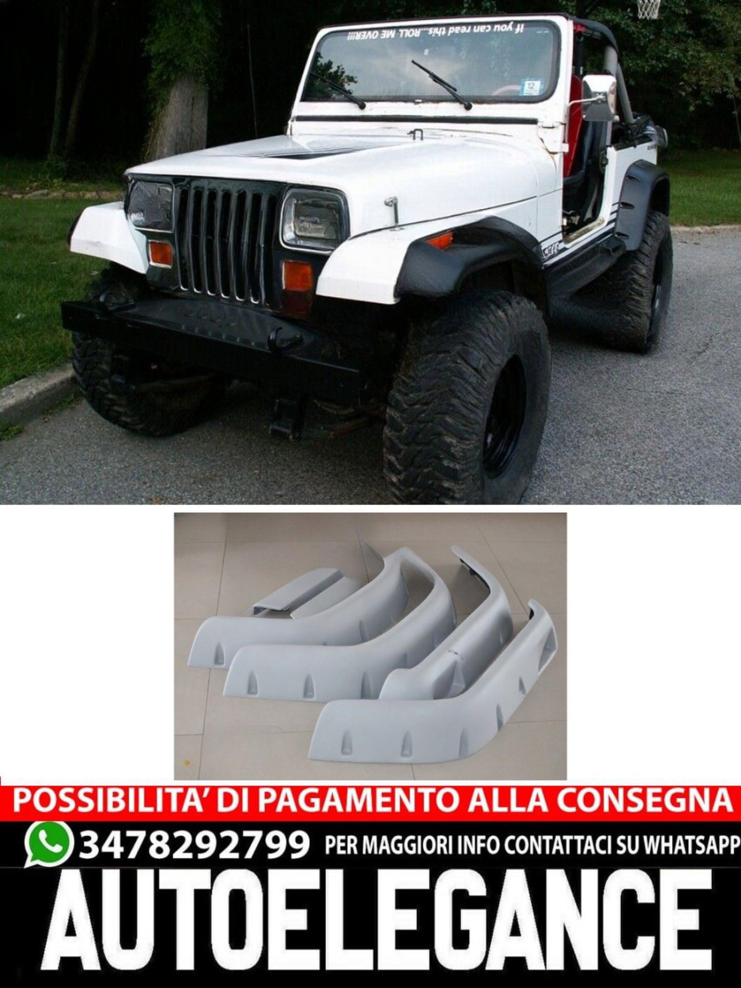 PARAFANGH ADATT PER JEEP WRANGLER YJ 1987-1996