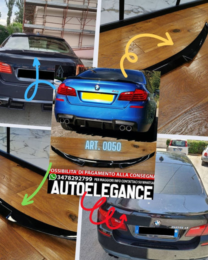 SPOILER ADATTO PER BMW SERIE 5 F10 LOOK M5 DESIGN NERO LUCIDO